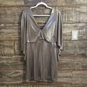 Glamorous Silver Silky Dress